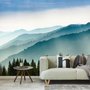 Papier peint panoramique des montagnes brumeuses