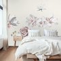 3D Floral White Daisy Lily Orchid Flower Bouqets Wall Decal Sticker