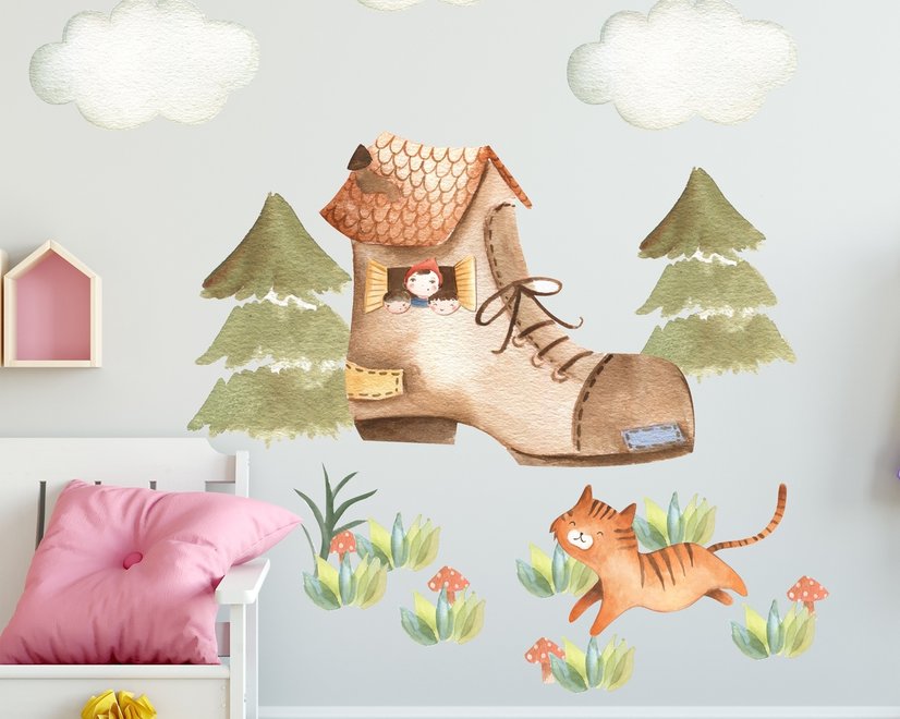 Kinder Woodland Schuh mit niedlichen Katzen Wandtattoo