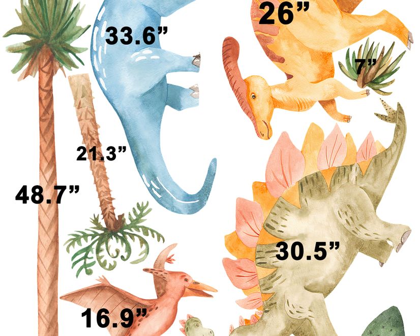 Watercolor Dinosaurs Wall Decal Sticker