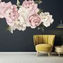 Nursery Pink White Peony Floral Bouquets Wall Decal Sticker