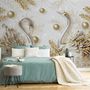 3D Look Swan and Leaf with Water Pattern Wallpaper Mural