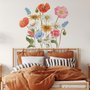 Buntes Wildblumen-Wandtattoo