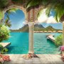 Papier peint paysage mer arches arabes luxe 3D