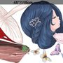 Cute Little Girl in the Forest with Colorful Butterfly Wall Decal Sticker