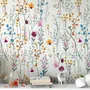 Papier peint panoramique de fleurs colorées