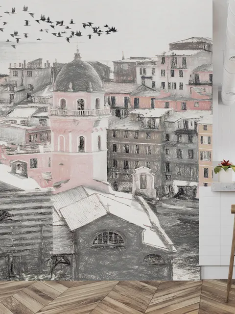 Charcoal City Wallpaper Mural