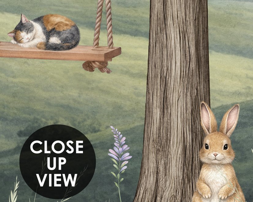 Kids Forest Animals Landscape Wallpaper Mural