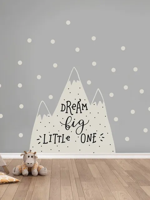 Stickers muraux montagnes grises neige blanche enfants
