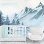 Kids Mountain Landscape with Cartoon Bear Wallpaper Mural