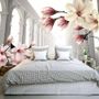 Magnolia Blossom with Column Wallpaper Mural