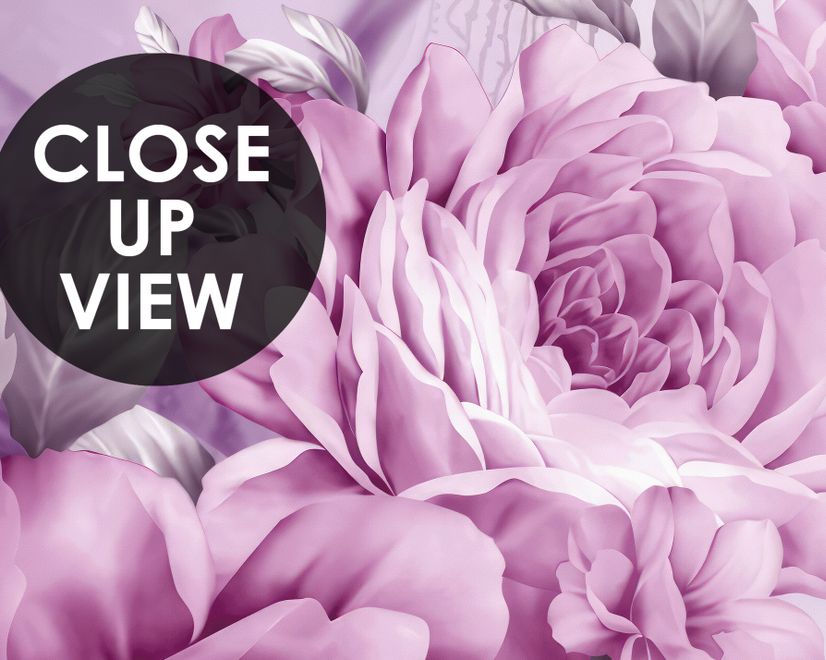Drawn Pink Peony Floral Wallpaper Mural