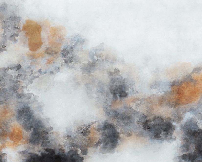 Aquarell Schwarz Braun Rauchige Malerei Fototapete