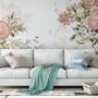 Vintage Pink Blumen Fototapete