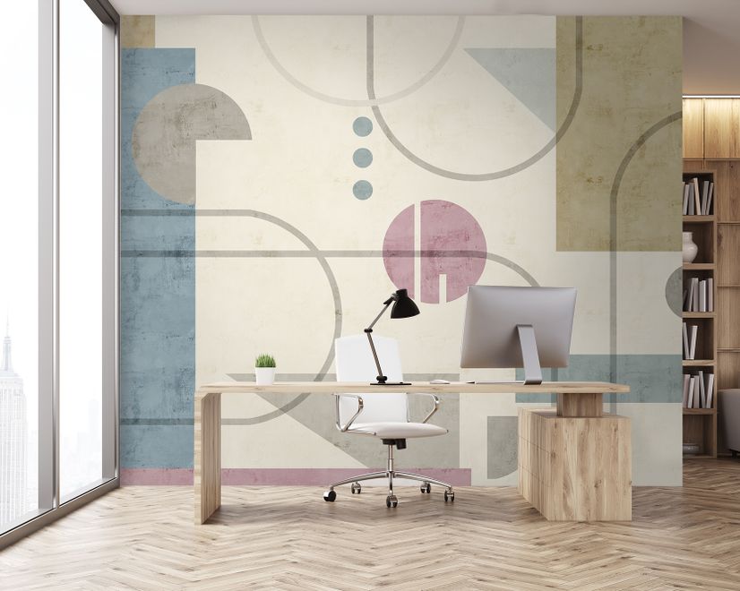 Soft Geometric Shape Art Wallpaper Mural