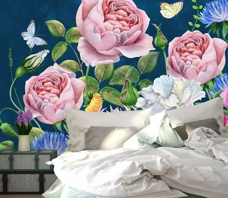 Colorful Flower Bouqet Wallpaper Mural