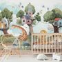 Kids Forest Animals with Treehouse Wallpaper Mural