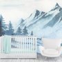 Kids Mountain Landscape with Cartoon Bear Wallpaper Mural