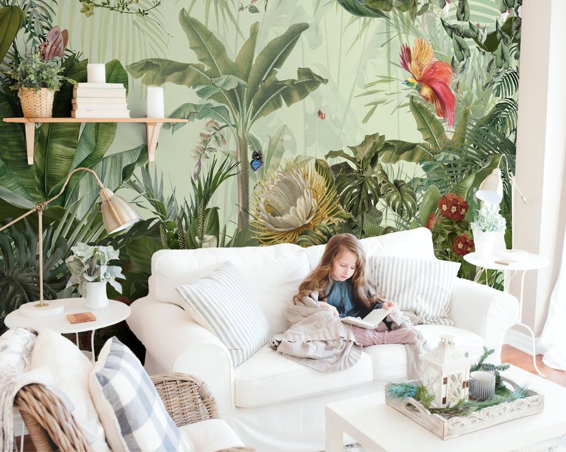 Papier peint plantes de la jungle tropicale