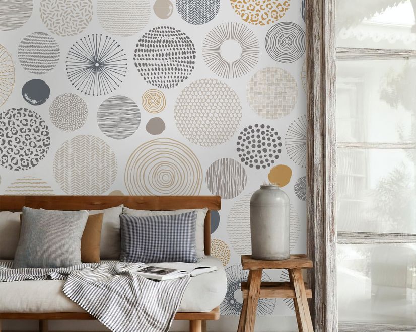 Fancy Abstract Circles Wallpaper Mural