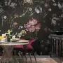 Dutch Flower Peony with Tulips Dark Floral Wallpaper Mural