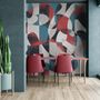 Modern Abstract Art with Retro Colorful Geometric Wallpaper Mural