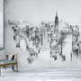 Monochrome Charcoal City Wallpaper Mural