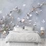 Artistic Magnolia Flowers and Branches Wallpaper Mural