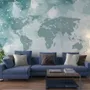 Abstract Map with Geometric Line Wallpaper Mural