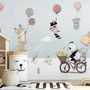 Cartoon Winter with Cute Animal Wallpaper Mural