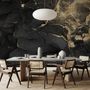 Dark Marble with Gold Faux  Wallpaper Mural