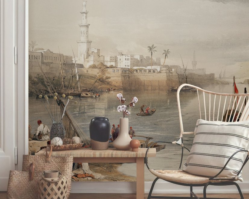 Seashore in Rural Life Historical Art Wallpaper Mural