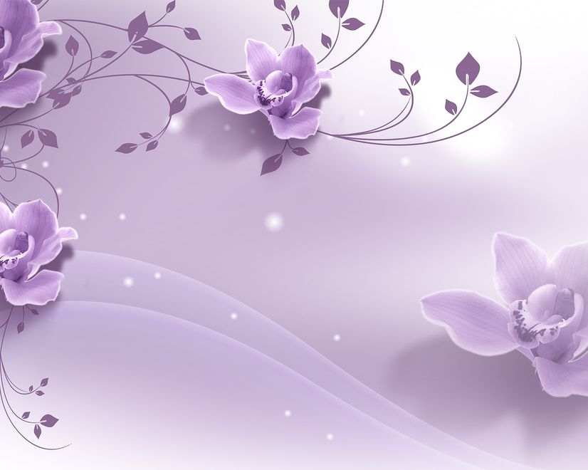 papier peint Fleurs violettes en 3D