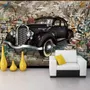 Retro-Klassiker Auto mit Graffiti Fototapete