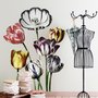 3D Dutch Floral Colorful Tulips Wall Decal Sticker