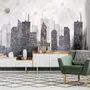 Vintage Geometric City Wallpaper Mural
