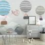 Kids Cartoon Hot Air Balloon and Airplane Wallpaper Mural