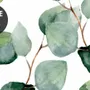 Watercolor Eucalyptus Leaf Pattern Wallpaper Mural