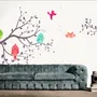 Kinder Cartoon Baum mit Bunten Singvögeln Fototapete