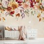 Papier peint panoramique floral vintage rose