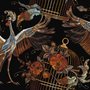 Crane Birds and Flowers with Golden Cage Wallpaper Mural