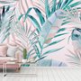 Tropische Pink Exotic Bunte Palmblatt Fototapete