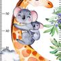Kids Height Chart with Tropical Animals Wall Decal Sticker