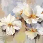 Papier peint panoramique fleurs blanches à la peinture à l'huile