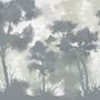 Monochrome Forest Silhouette Landscape Wallpaper Mural