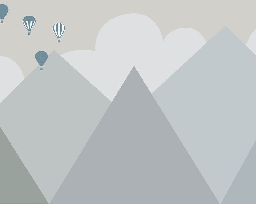 Cartoon Mountainscape Wallpaper Mural