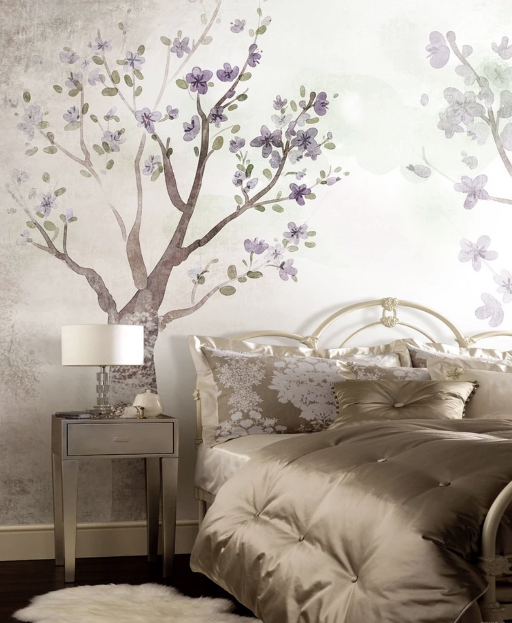 Watercolor Magnolia Floral Wallpaper Mural - Peel and Stick