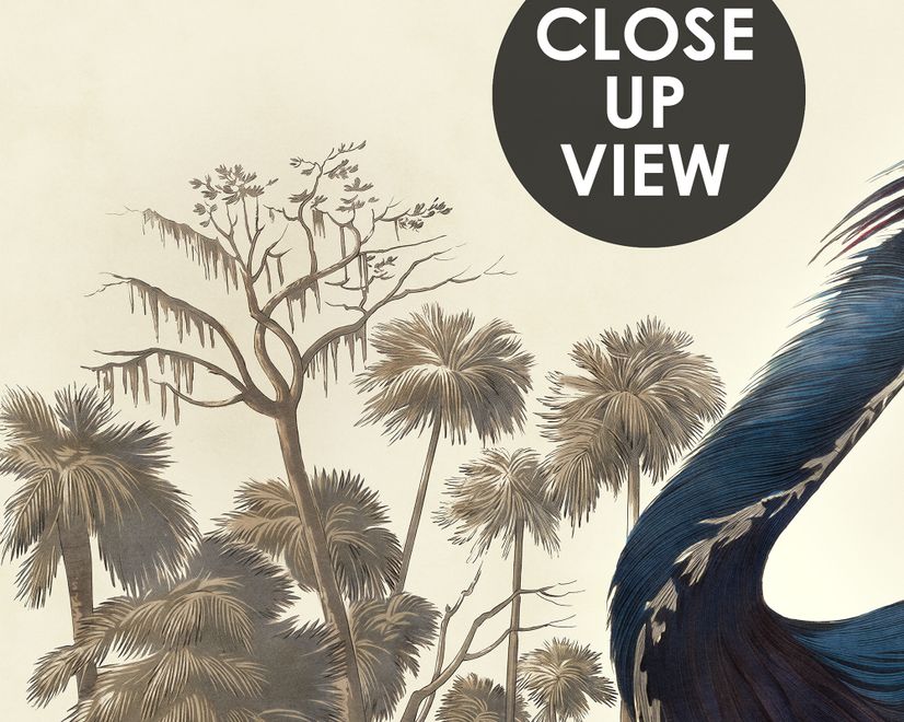 Tropical Landscape Blue Heron Wallpaper Mural
