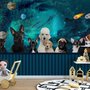 Cartoon Space with Different Dog Wallpaper Mural