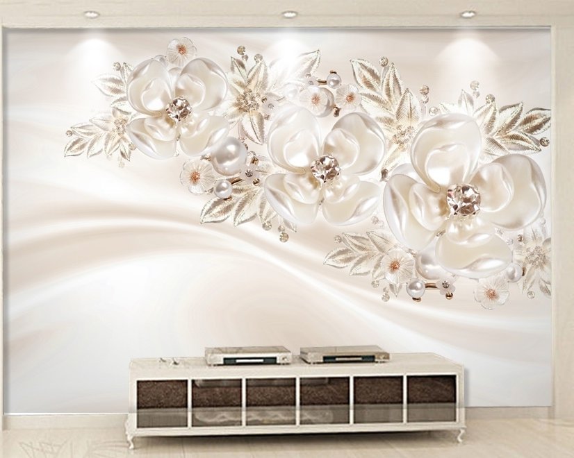 Nordic Daisy Floral Wallpaper Mural